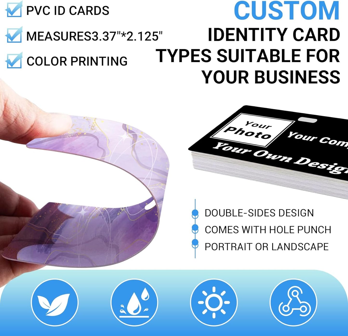 Custom Id Badge Custom Id Card Identification Badges Customizable Personalized Name Badge Customize Name Tag Photo Logo Employee Work Office Volunteer Customized Personal (Vertical-15)