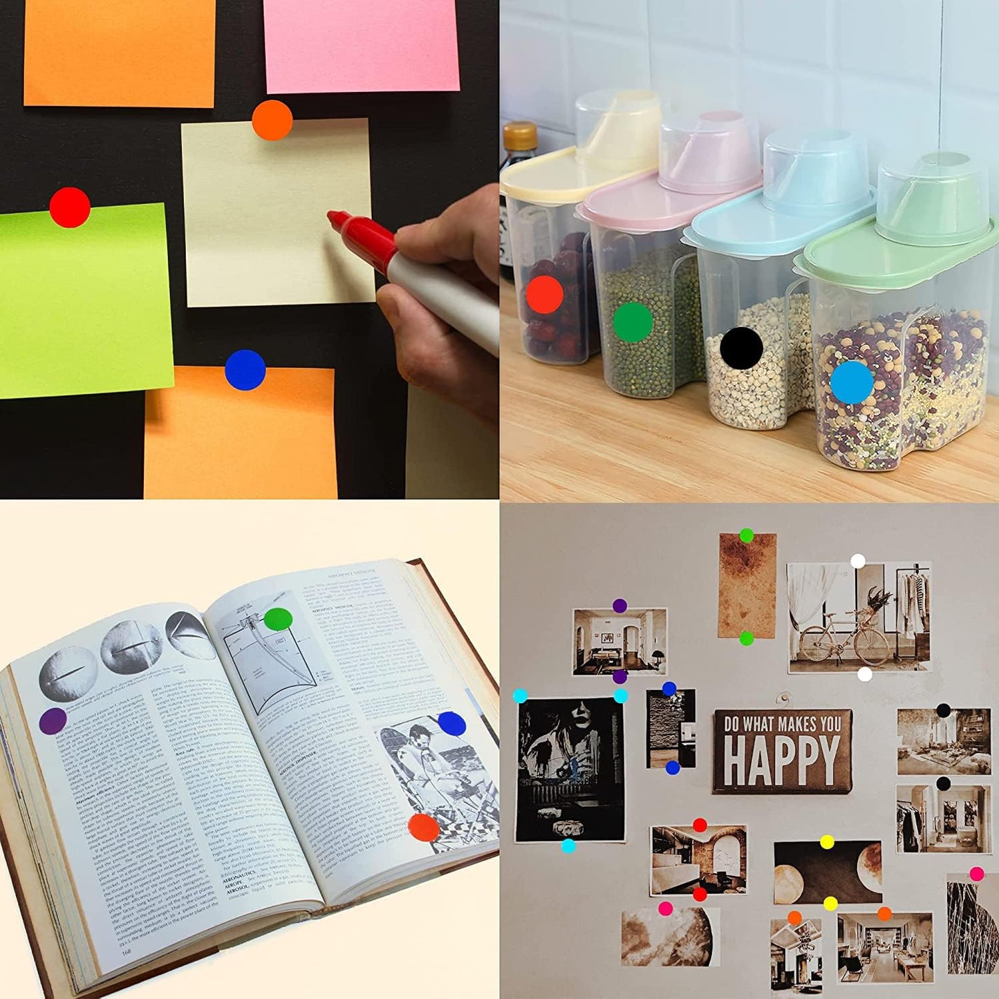 SHYGO® 1“ Green Circle Dot Stickers Color Coding Labels, 1000PCS 2 Rolls