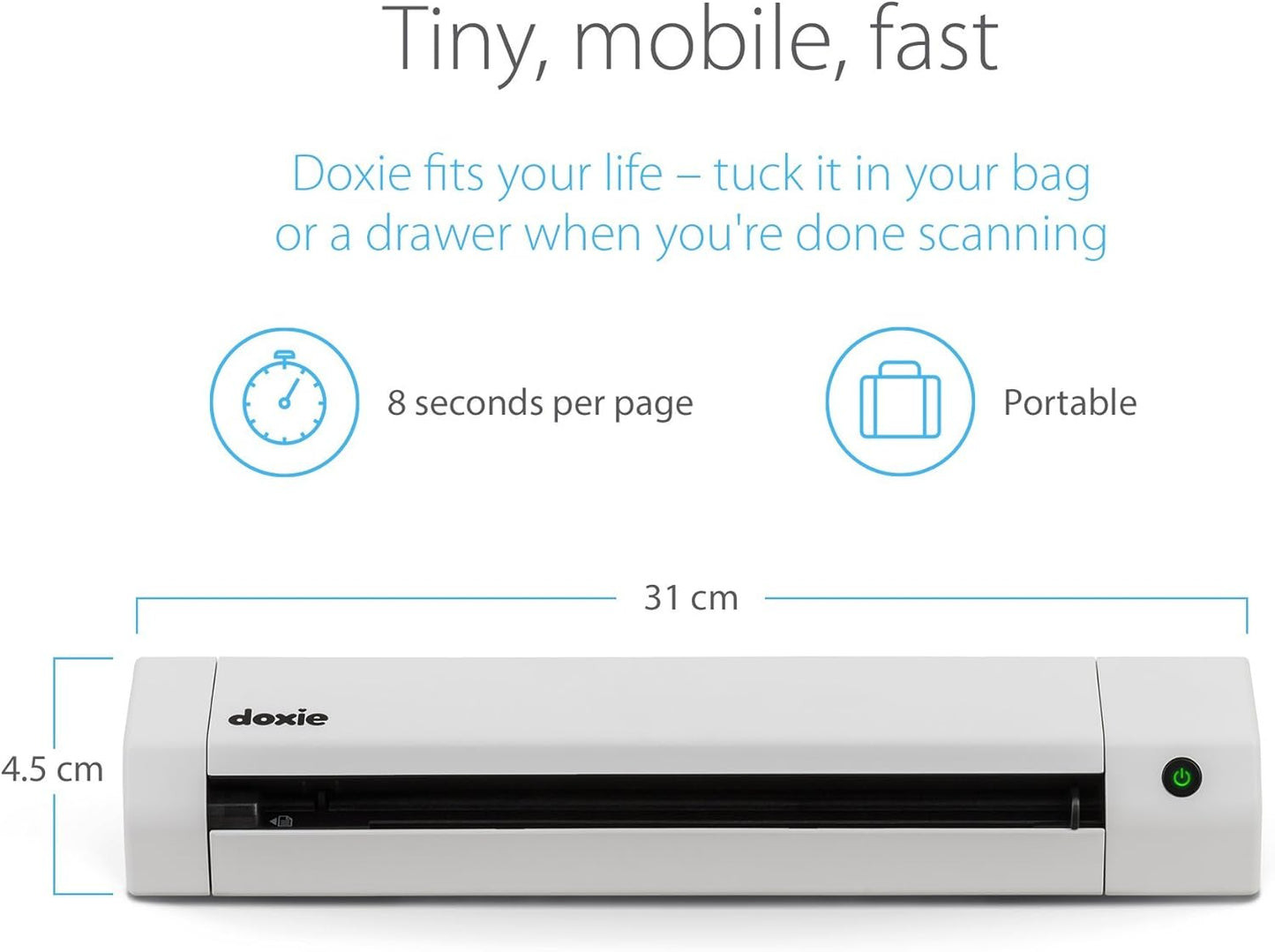 Doxie Go SE - The Intuitive Portable Document Scanner with Rechargeable Battery and Easy Software for Home, Office, or Work from Home