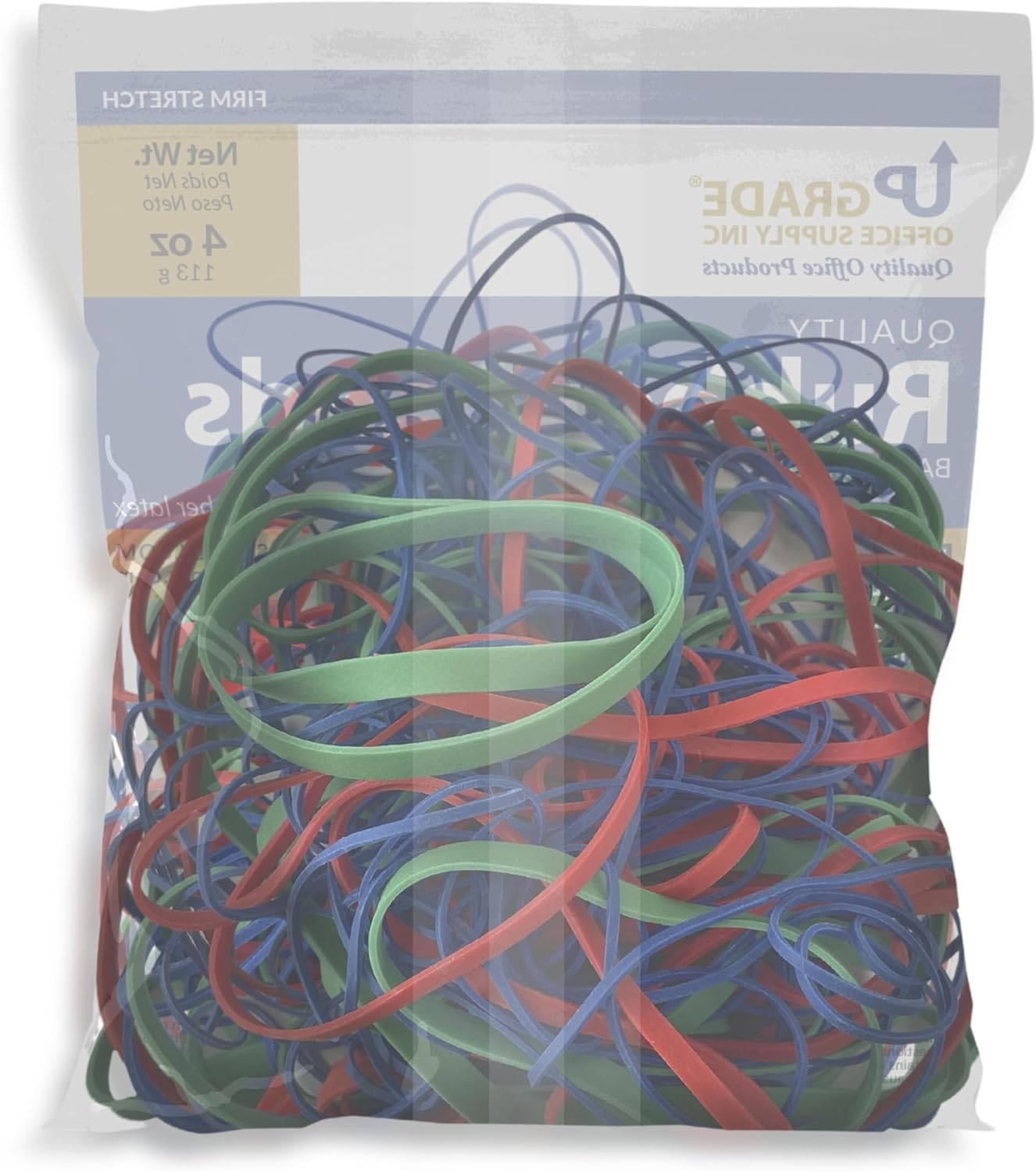 Upgrade Office Supply UPG22754ACS Assorted Size & Color Rubber Bands, 10 lb Case (40 Bags), Made in USA
