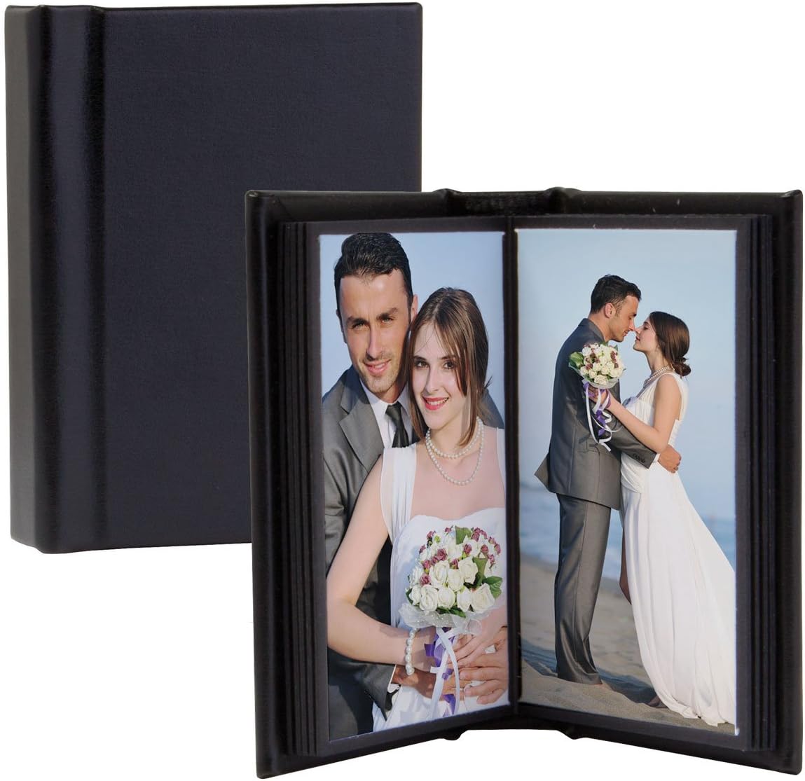 Neil Enterprises Inc. 6" x 8" Black Leather Self-Stick Photo Album - Holds 20 Photos