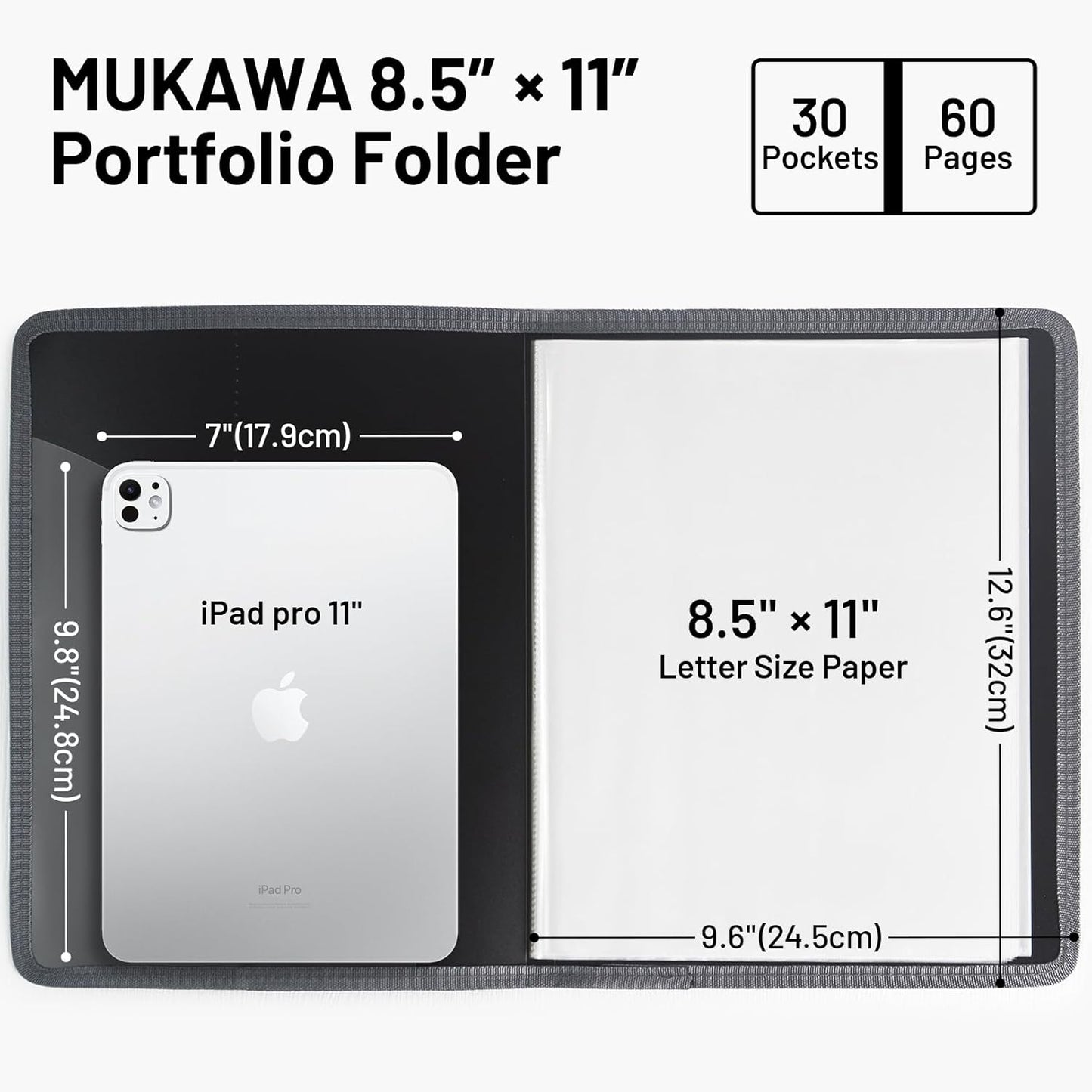 30-Pocket Display Book, 8.5×11 Letter Size Portfolio Folder with Clear Sleeves, Presentation/Certificate Binder & Document Organizer for School, Office & Home, 2 Pack