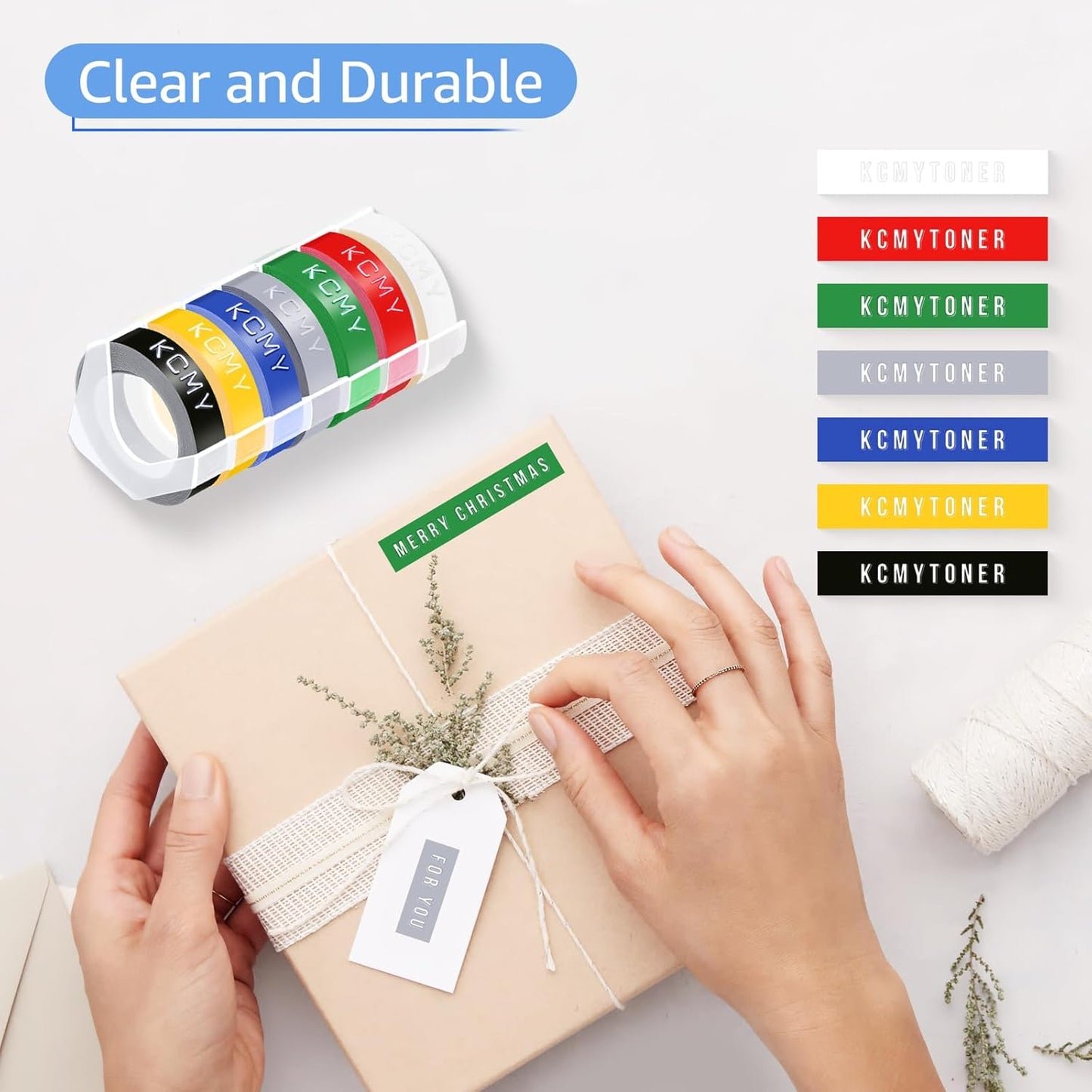 5PK 1/2 Embossing Label Tape Compatible for DYMO 521206 White on Blue 3D Plastic Labels Used in Organizer Xpress Pro 1575 1595, Office Mate II 1540 154000, MoTEX E101 E404 Label Makers