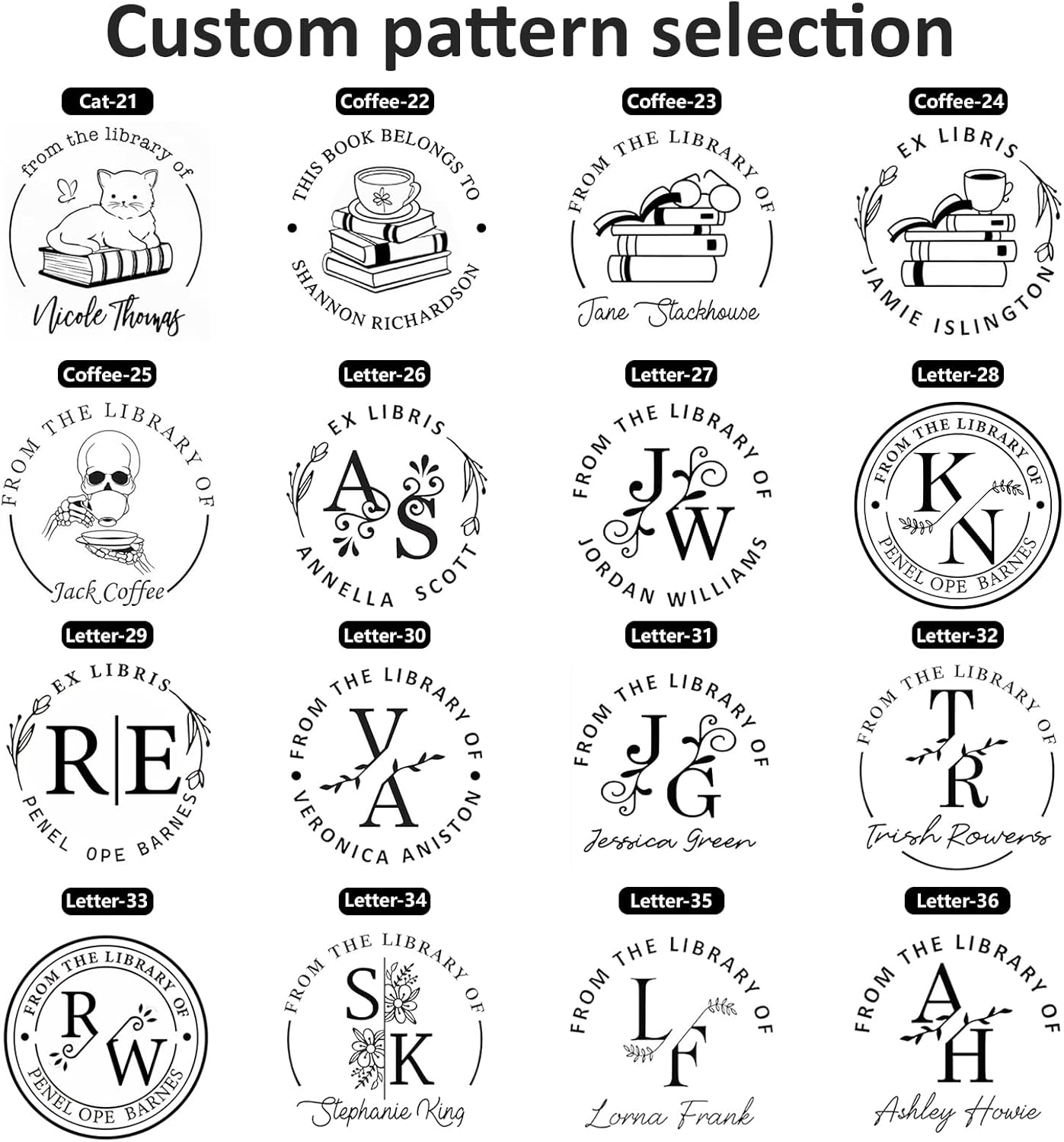 Custom Self-Inking Stamps | Personalized Book Stamp Gift for Book Lovers | 5 Ink Colors (Style05)