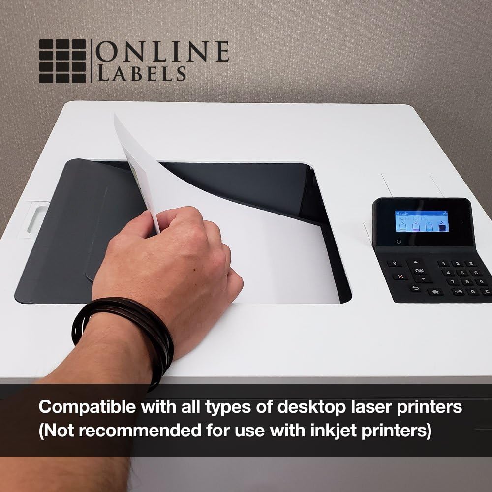 2.625" x 1" Waterproof Clear Gloss Address Labels - Pack of 7,500 Transparent Labels, 250 Sheets - Compatible with Laser Printers, OL875CL, OnlineLabels