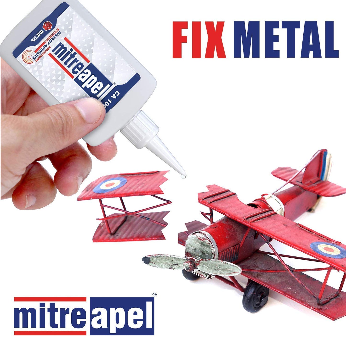 MITREAPEL Ca Glue with Activator (2 x 1.7oz - 2 x 6.7 floz), Cyanoacrylate Super Glue for Plastic, Glass, Leather, Ceramic, Woodworking, DIY, 3D Printing with Microtips - 2 Pack
