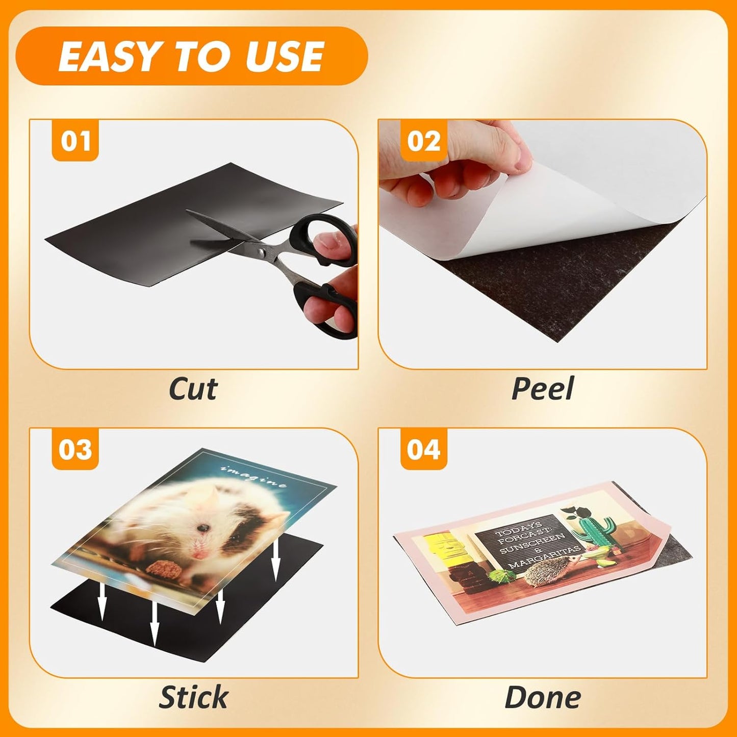 Magnetic Sheets with Adhesive Backing - 20 Pcs 8.5 x 11/10 Pcs 8 x 10 Inch Flexible Magnetic Adhesive Sheets, Adhesive Magnetic Sheets for Dies Storage, Photos, Craft Projects, School, Office