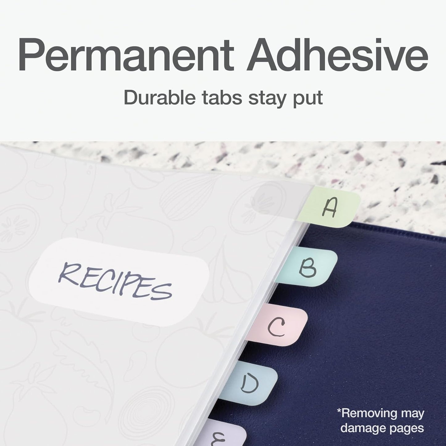 Redi-Tag Write-On Tabs, Permanent Adhesive Index Tabs, Assorted Pastel Colors: Pink, Purple, Blue, Teal, Green, 1" x 7/16", 390 Pack (1009307)