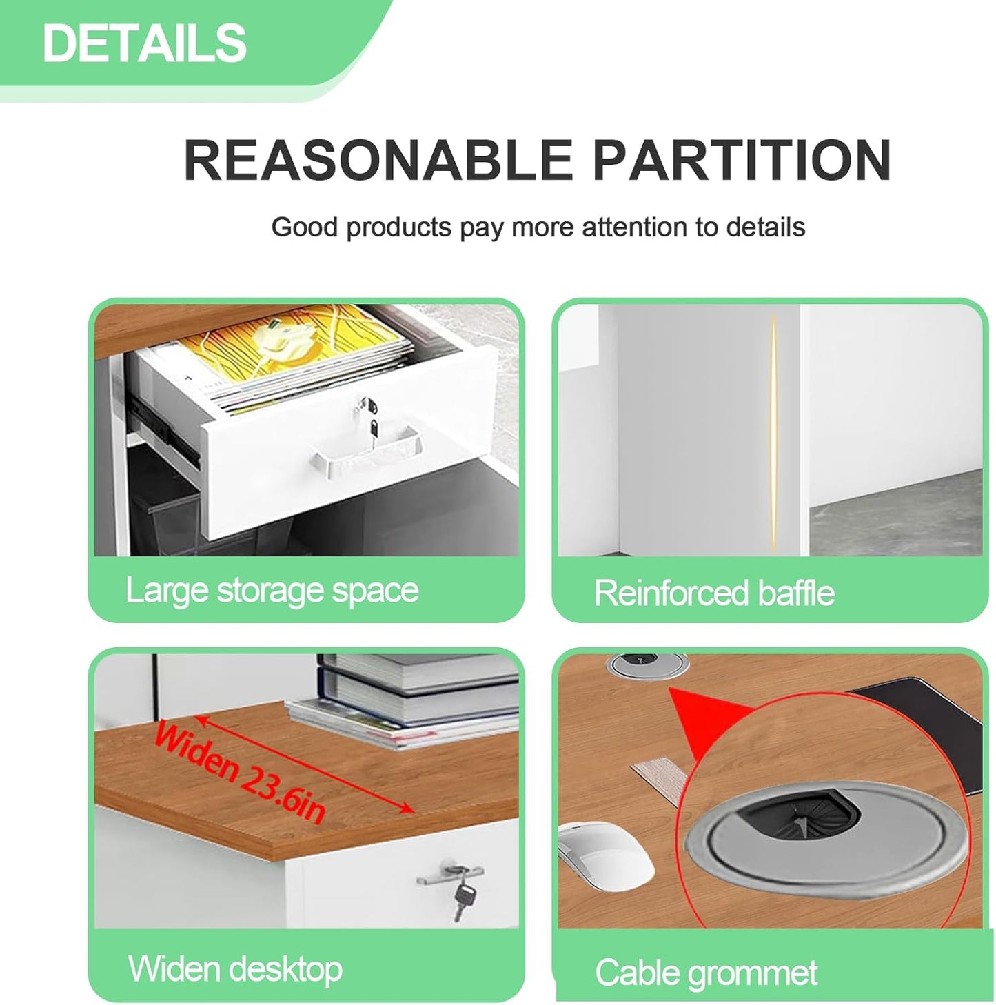 Modern Reception Desk with Counter and Drawer Office Front Desk with Cabinet Wooden Commercial Reception Table Checkout Counter for Retail Salon Lobby White and Brown Right 79inch/200cm