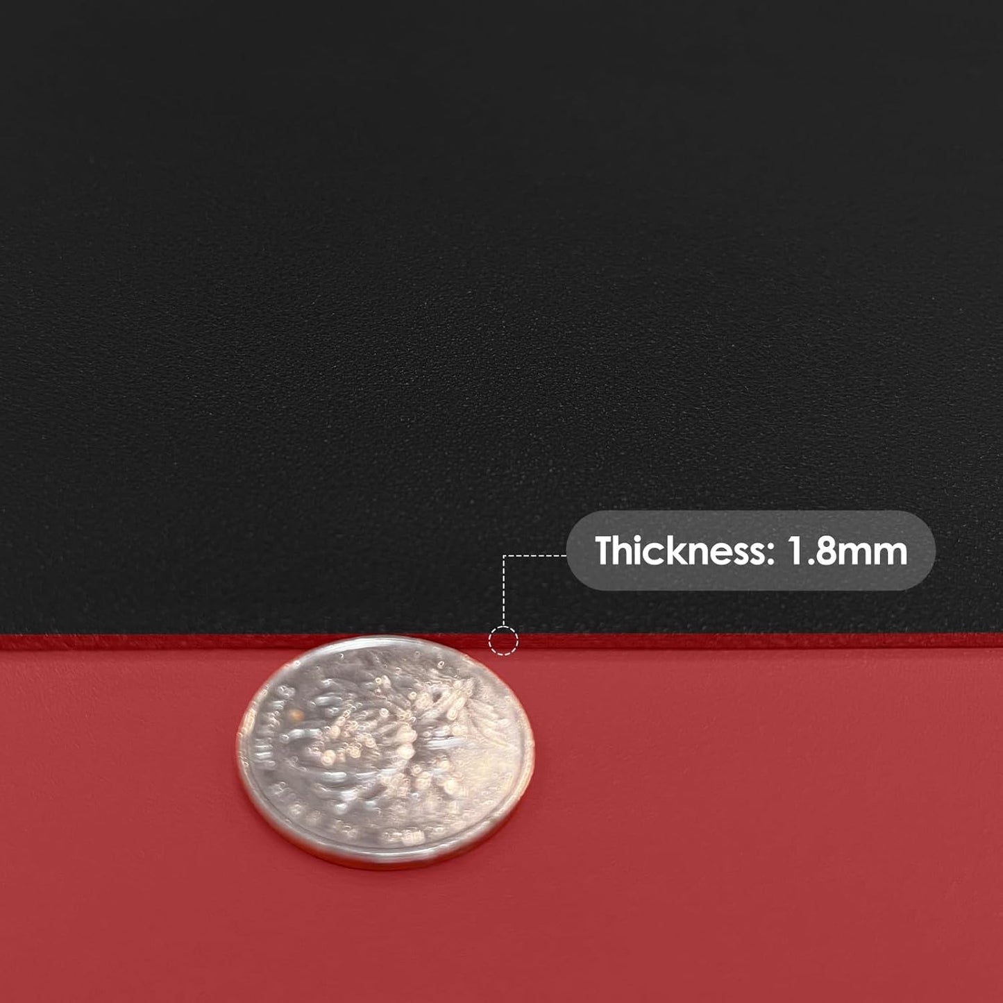 Leather Desk Mat,1.8mm Thick,16x60 Inch Desk Cover,Desk Protector Mat,Dresser Cover Top,Leather Table Cover,Side Table Cover,Office Desk Cover,Office Table Cover(Black+Wine Red,16x60)
