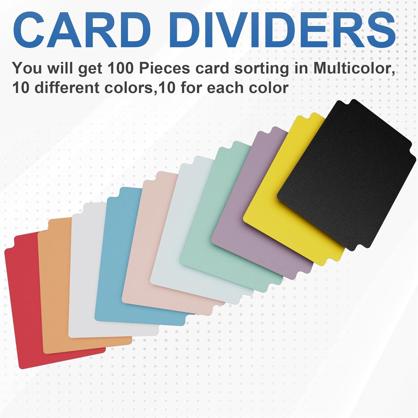 Trading Card Dividers, Multicolor 200-Pack Paper Card Dividers for MTG, TCG, Sports Card Organizer, Fits Standard Card Storage Boxes