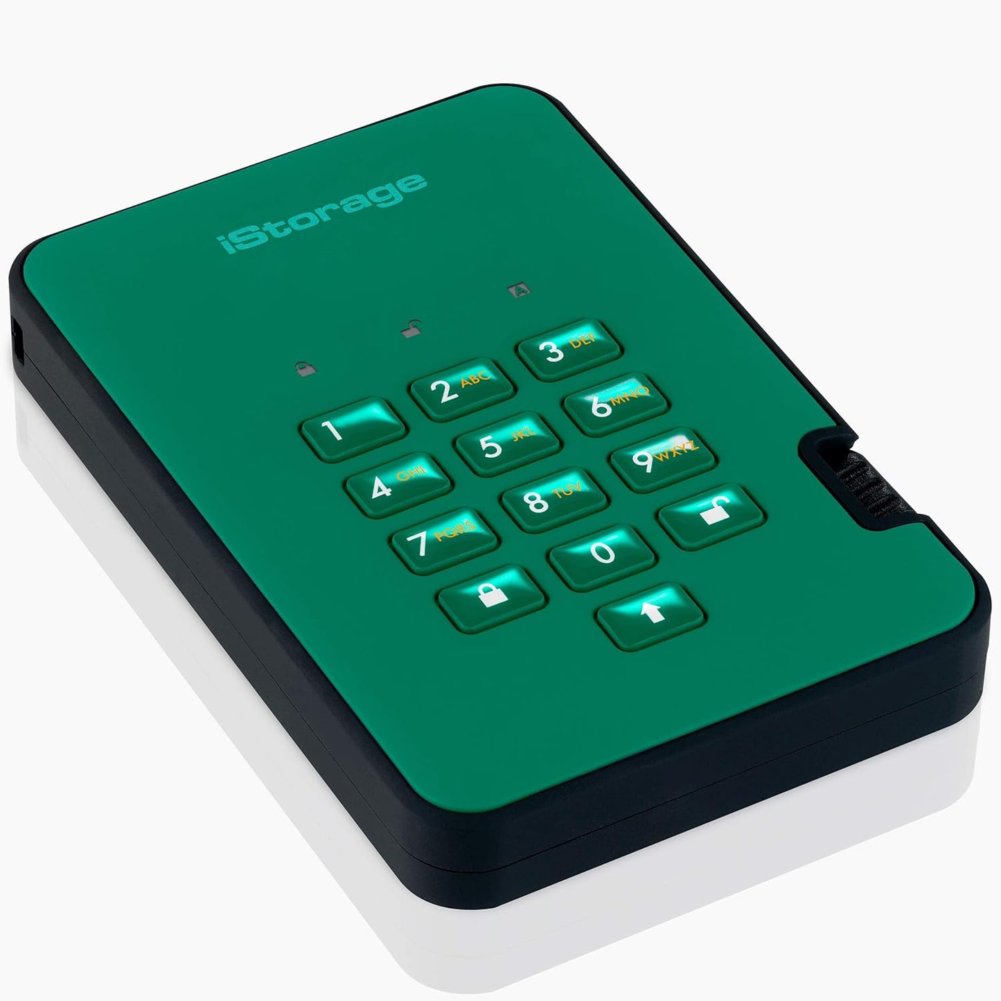 iStorage diskAshur2 HDD 2TB Green | Secure portable hard drive | Password protected | Dust & water resistant | Hardware Encryption