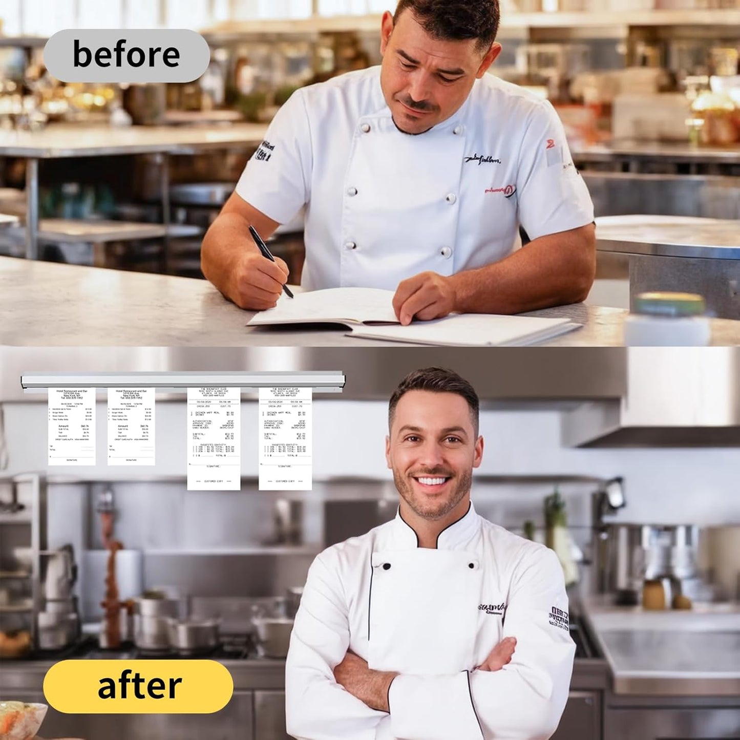 CjgyzTicket Holder for Restaurant, 28/32/36/48/60 inches, Restaurant Order Holder，Durable and Easy to use, Suitable for Commercial Kitchens, cafes, Fast-Food(32 Inch, 2 Pcs)