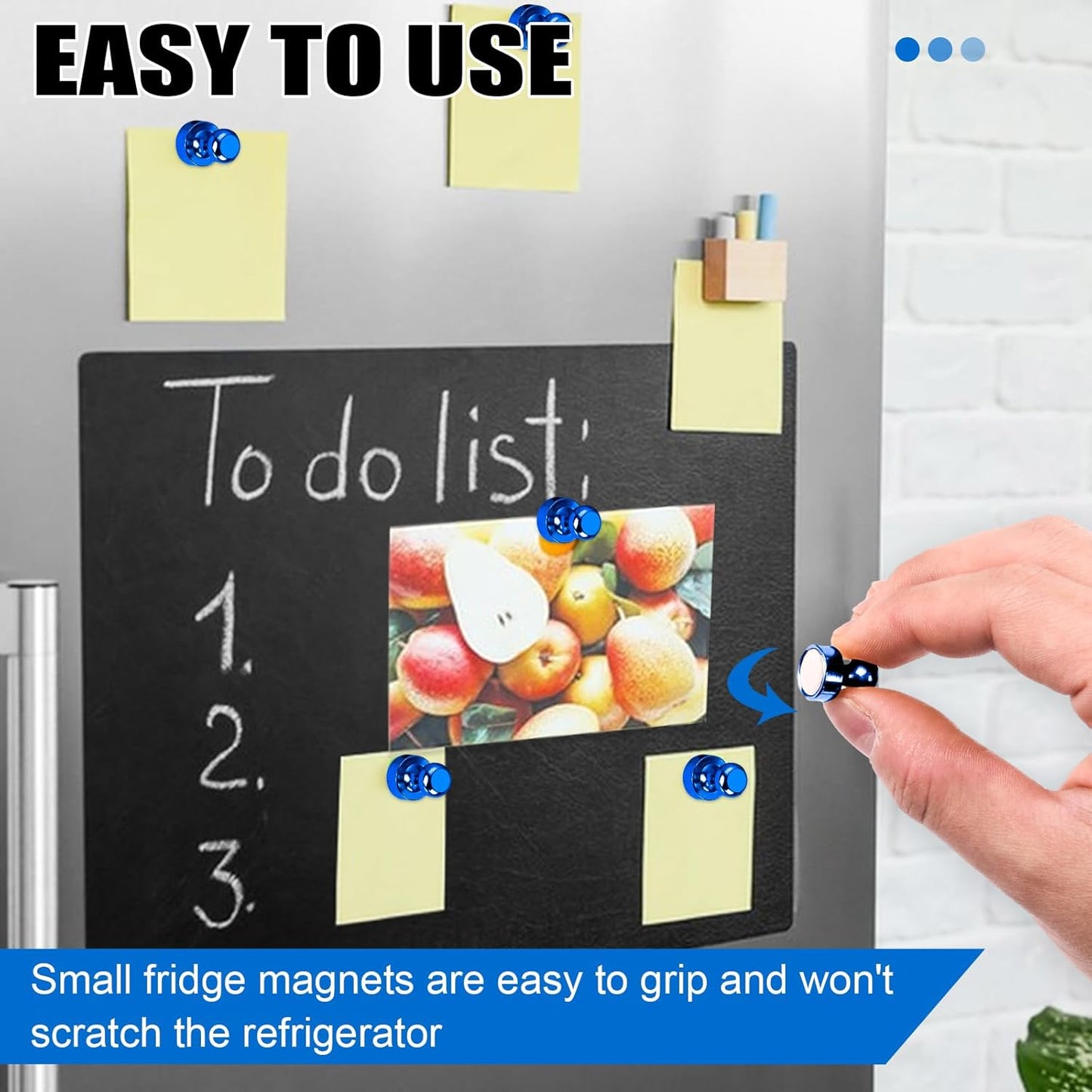 LOVIMAG 20 Pack Blue Refrigerator Magnets, Strong Neodymium Magnets for Whiteboard, Kitchen, Office, Map, Home Decorative