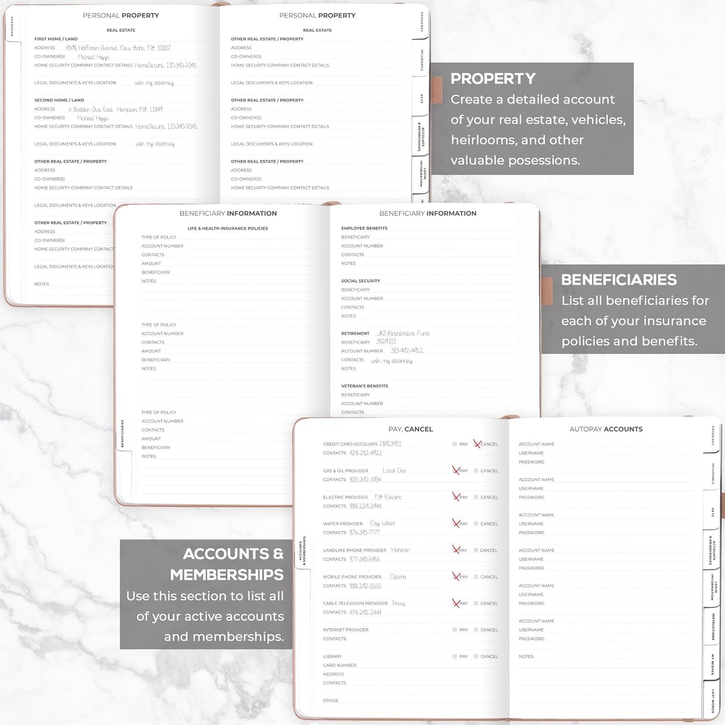 Clever Fox End of Life Planner – Final Arrangements Organizer for Beneficiary, Will Preparation, Last Wishes & Funeral Planning, A4 (Rose Gold)