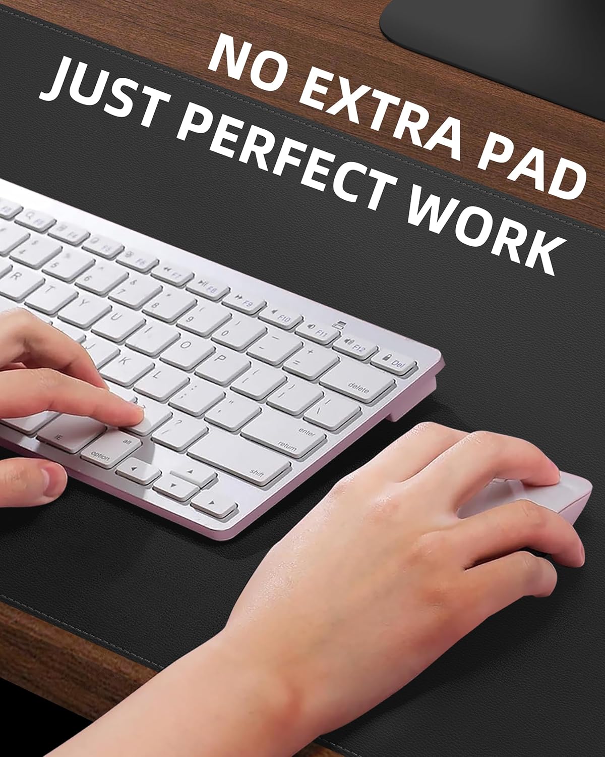 Leather Desk Pad Protector,Office Desk Mat,Large Mouse Pad, Non-Slip PU Leather Desk Blotter,Desk Pad,Waterproof Desk Writing Pad for Office and Home (Black,31.5" x 15.7")