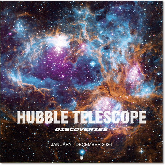 2026 Wall Calendar - Hubble Telescope Wall Calendar 2026, January 2026 - December 2026, 12" x 24" (Open), Hanging Hook, Blocks and Holidays - Stunning Hubble Discoveries