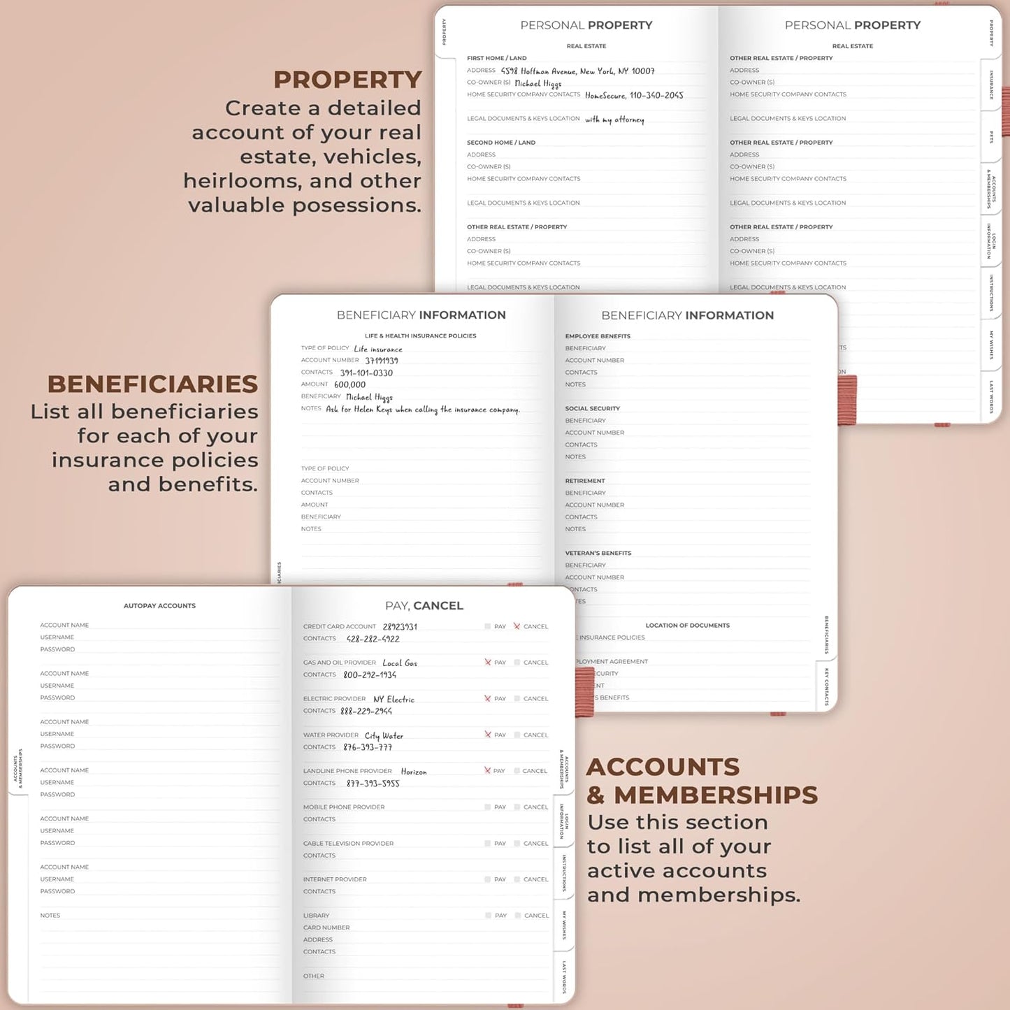 Clever Fox End of Life Planner – Final Arrangements Organizer for Beneficiary, Will Preparation, Last Wishes & Funeral Planning, A5 (Rose Gold)