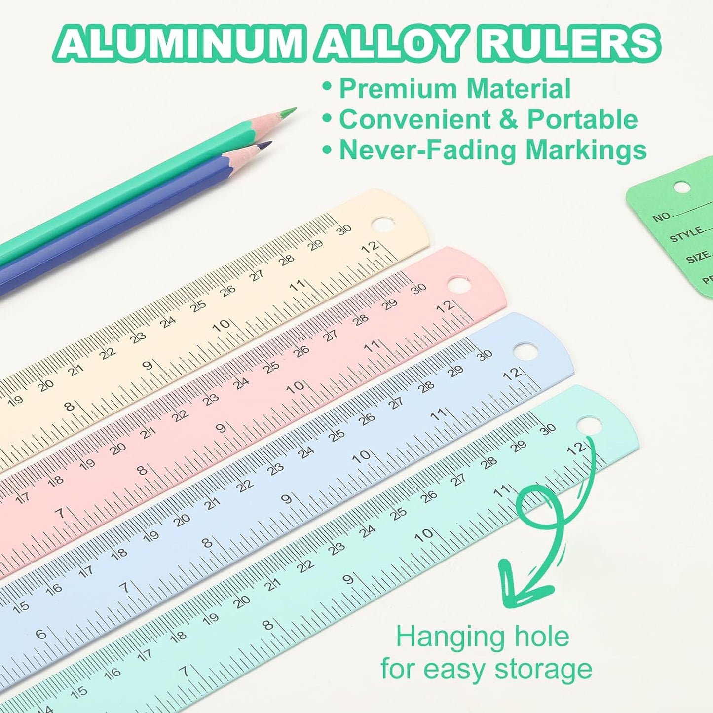 PATIKIL 20cm/8" Metal Ruler, 2 Pack Aluminum Alloy Rulers with Centimeters, Millimeters, Inches and Conversion Table Straight Edge Ruler for Writing Machinist Drafting, Purple