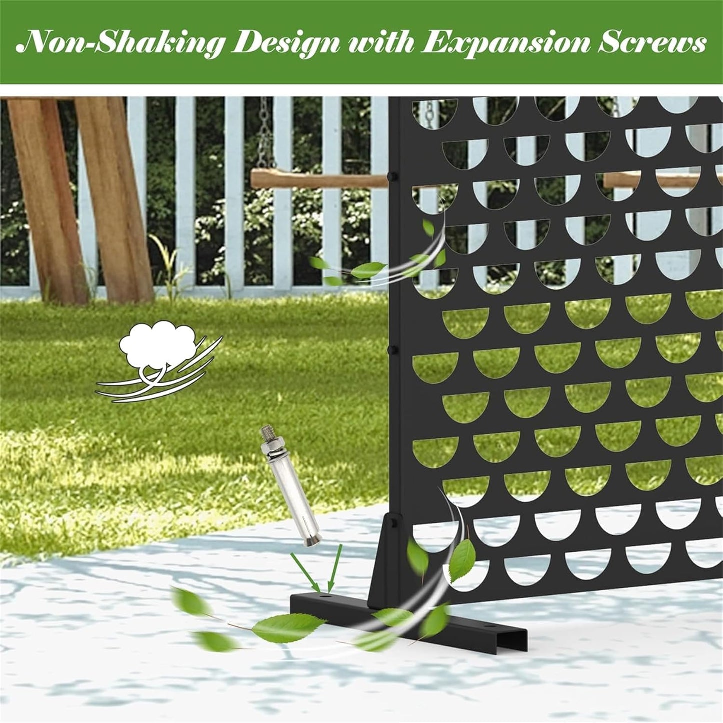 NicBex Room Divider 1 Panel Room Dividers with Semicircle Pattern Design Partition Room Dividers and Metal Privacy Screens Wall Divider for Outdoor, Room Separation,48.31"W x 15.75"D x 70.75"H, Black