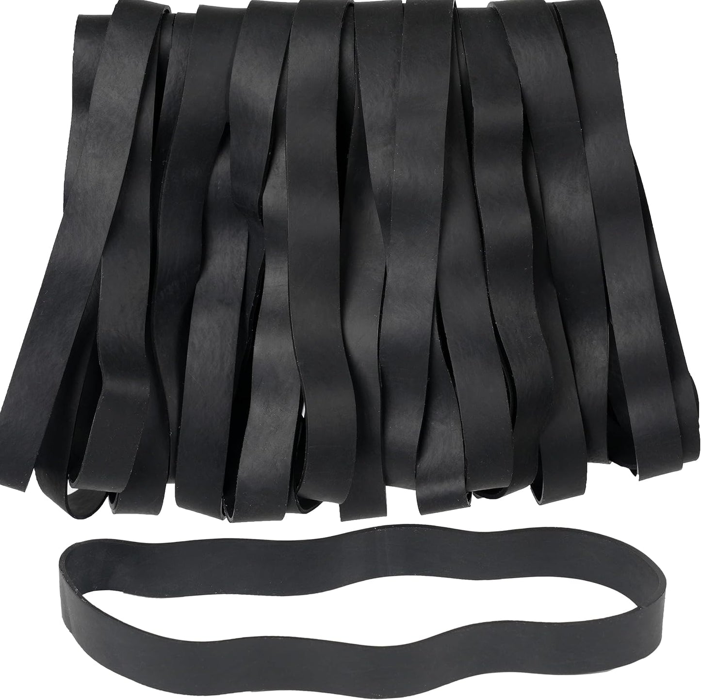 Rubber Bands Size#107 Heavy Duty Big Wide rubber band 30PCS Elastic Bands for Office Supply Trash Can File Folders Litter Box Rubber Bands (Black)
