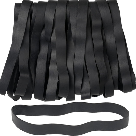 Rubber Bands Size#107 Heavy Duty Big Wide rubber band 30PCS Elastic Bands for Office Supply Trash Can File Folders Litter Box Rubber Bands (Black)