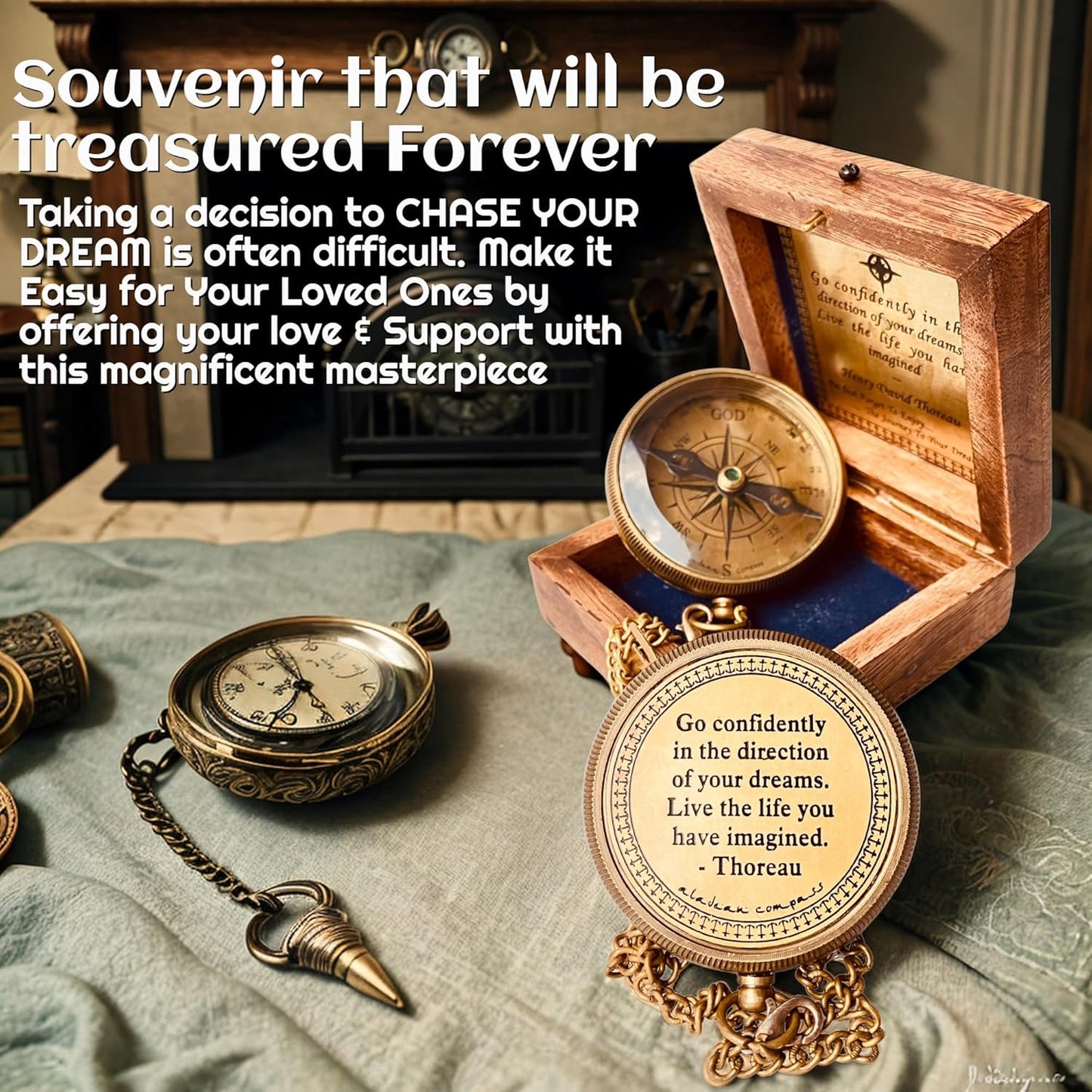Gift for Son from Mom Dad | Engraved Compass 2" - Father to Son Gifts, Mom to Son Gifts for Graduation 2025, Birthday Baptism Confirmation Communion