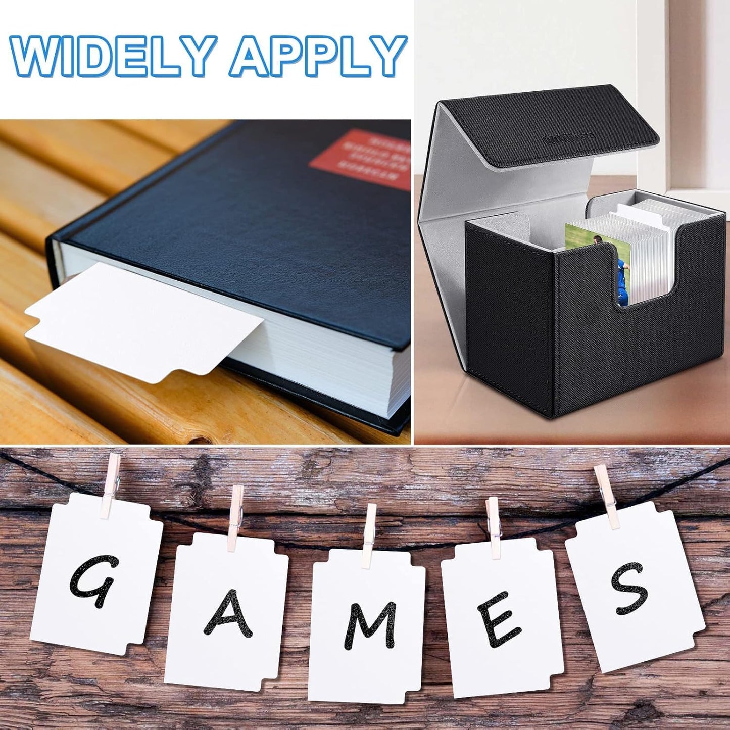 120 Pcs Trading Card Dividers Card Sorting Tray White Card Separators with Tabs Blank Card Box Card Divider Cards for Sports Games, 2.71 x 3.8 Inches Fit for MTG TCG Sports Cards Card Games