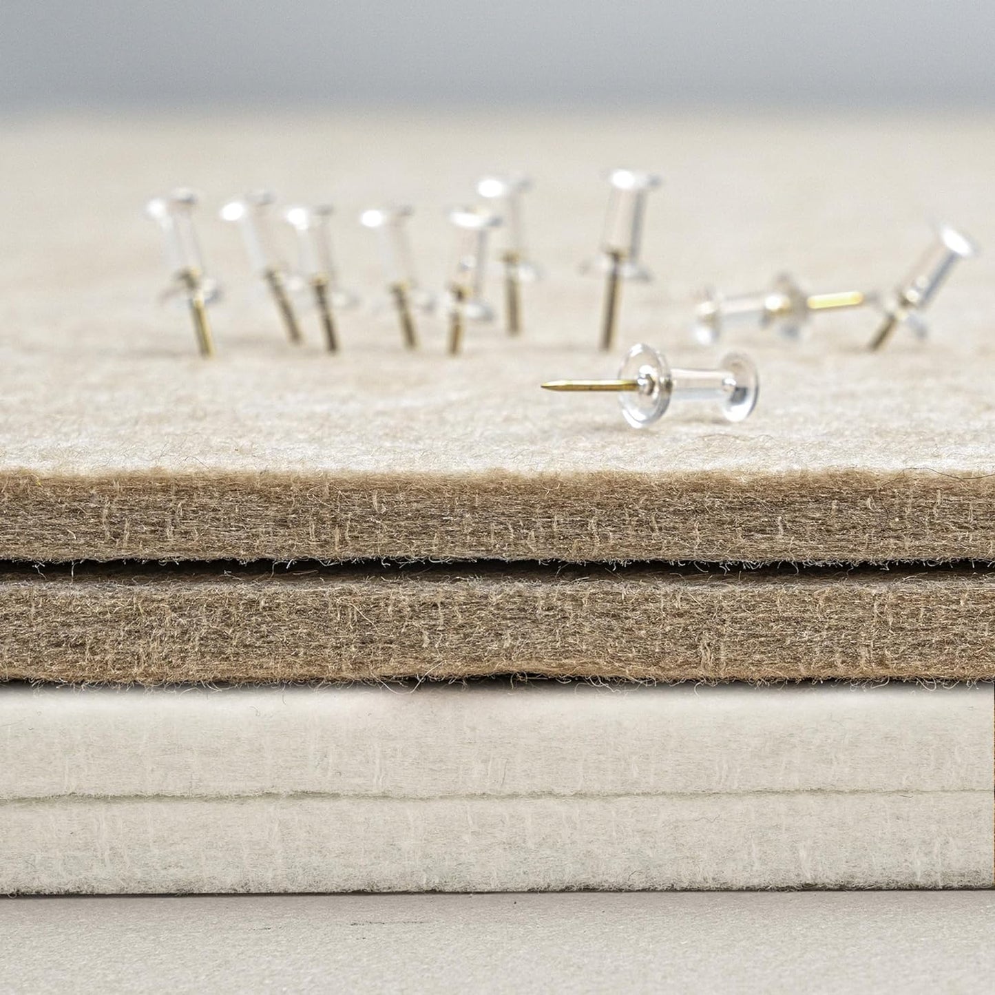 Bulletin Board, 24 x 18 inches Felt Board Decorative Pin Board, Cork Board Alternative for Wall, Foldable Photo Board Self-Adhesive Vision Board Mood Board with 20 Pushpins - White
