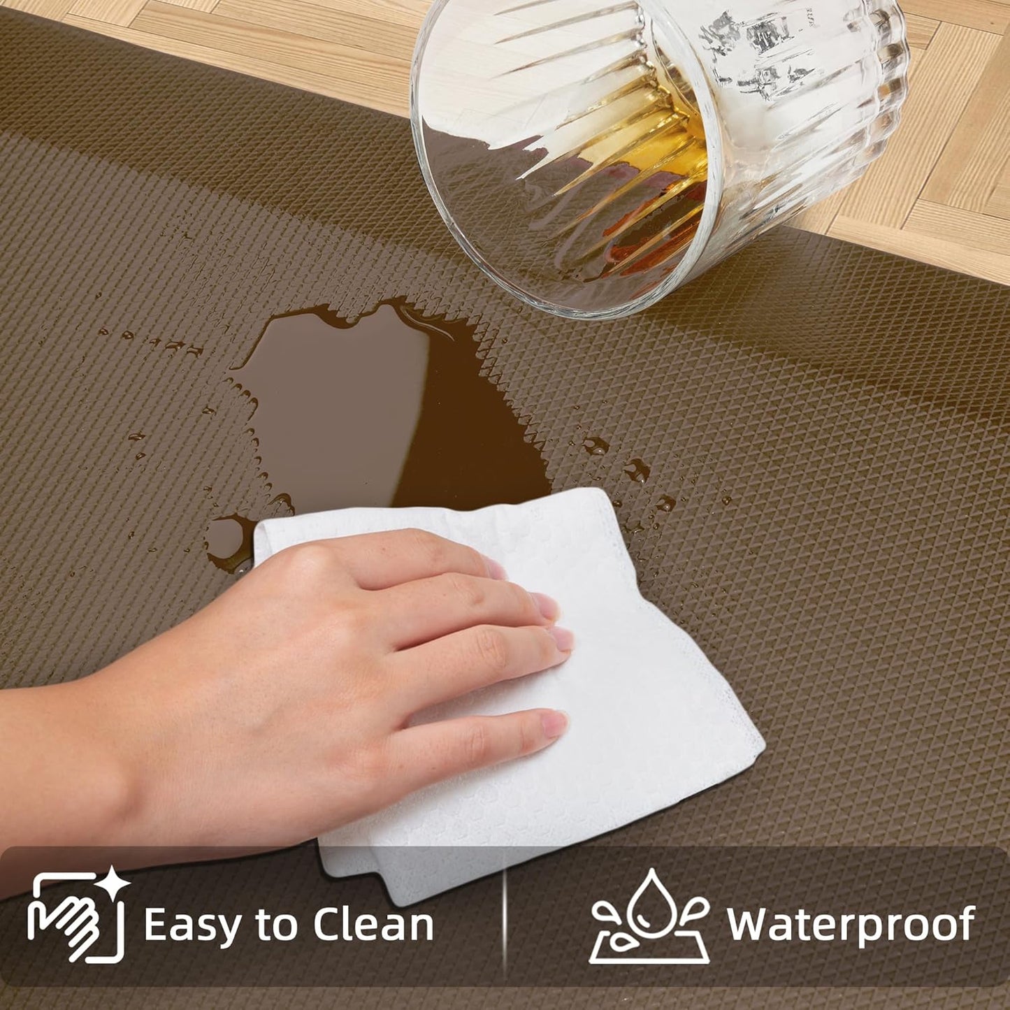 Anti Fatigue Kitchen Mats for Floor, Brown 9/10 Extra Thick Cushioned Standing Desk Mat, Comfort Memory Foam Ergonomic Kitchen Rugs and Mats Non-Slip Waterproof for Office, Kitchen, Sink, 20" x 32"