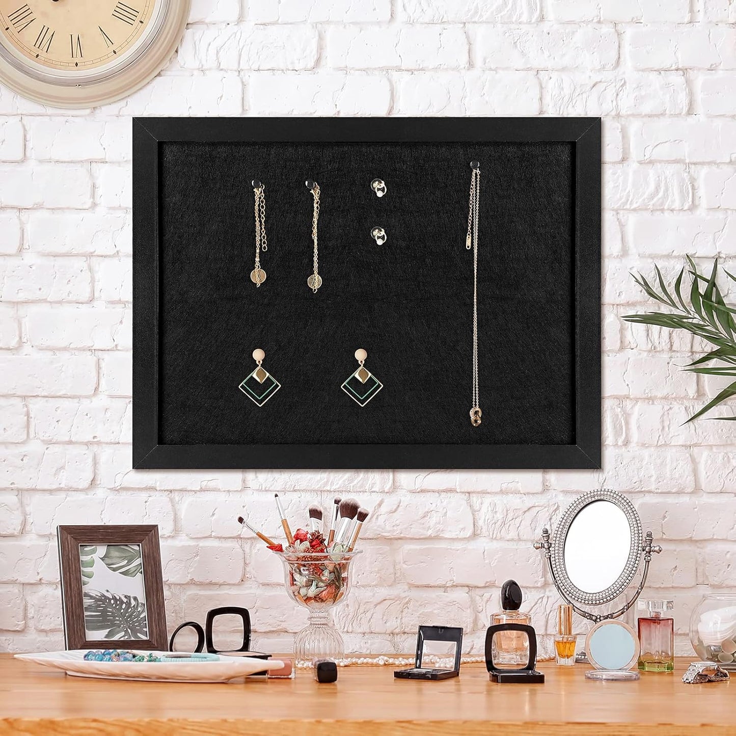 TORASO Cork Board Bulletin Board, 13" X 17" Cork Boards for Walls with Pins, Eye Bolts, gaskets, Screws, Pin Board for Office, School and Home (BK,33x43cm,1p)