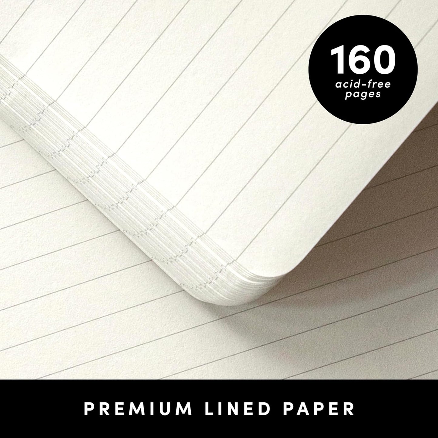 PAPERAGE Lined Journal Notebook, (Mint), 160 Pages, Medium 5.6 in x 8 in - 100 GSM Thick Paper – Hardcover Journaling Notebook for Work, School & Note Taking