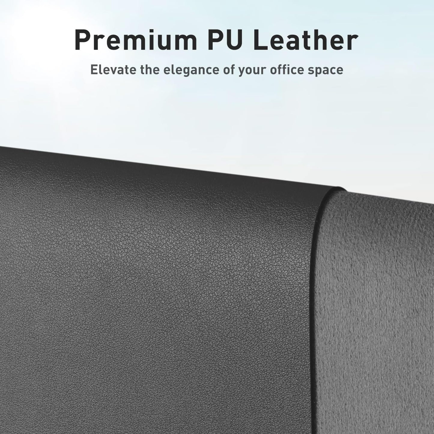 Aothia Leather Desk Pad Protector, Mouse Pad, Office Desk Mat, Non-Slip PU Leather Desk Blotter, Laptop Desk Pad, Waterproof Desk Writing Pad for Office and Home (Gray,23.6" x 13.7")