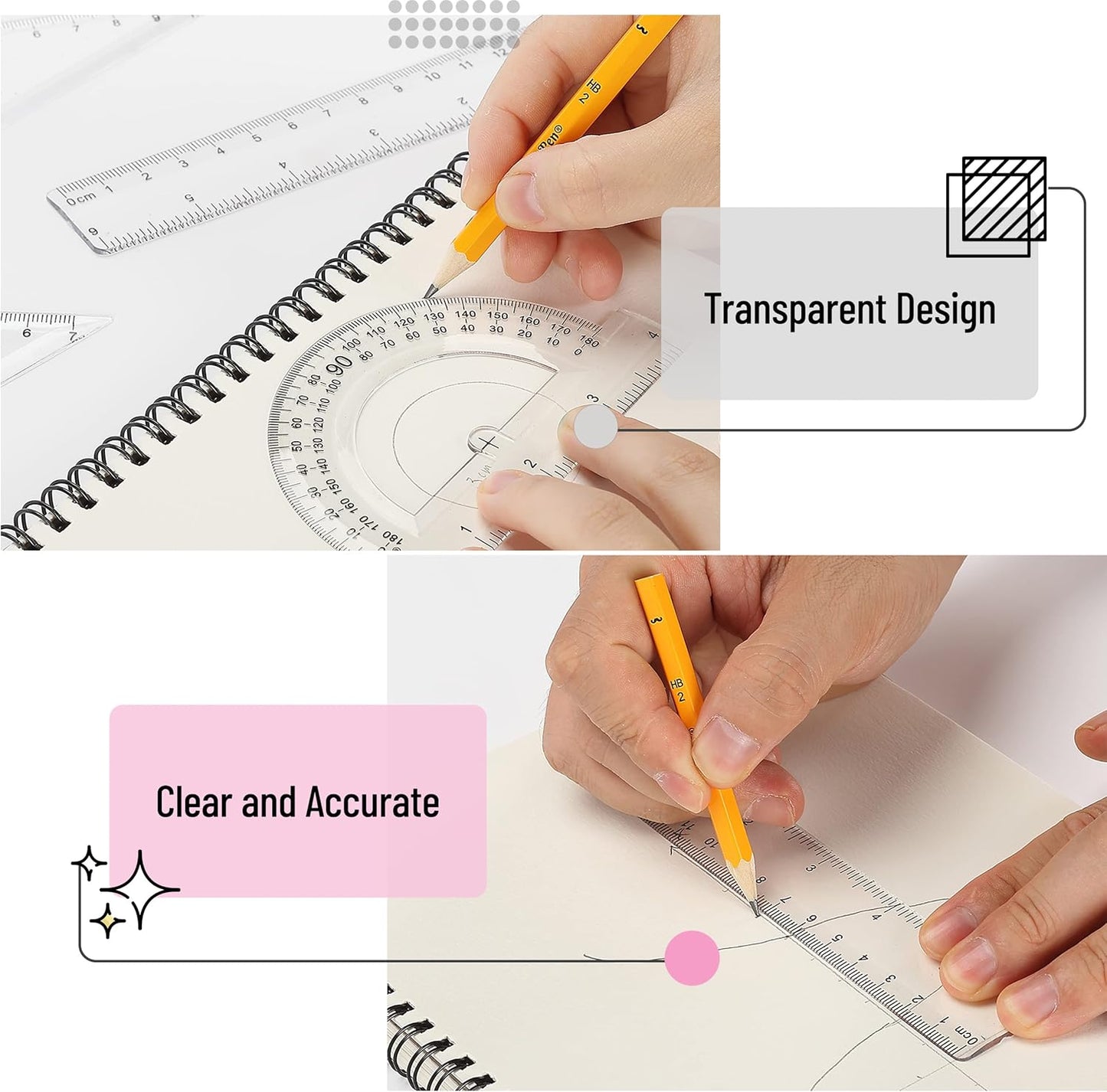 Mr. Pen- Geometry Set, 13 pcs, Compass for Geometry, Protractor Set, Geometry Kit Set with Shatterproof Storage Box, Geometry Kit, Drawing Tools, Drafting Set, Back to School Supplies