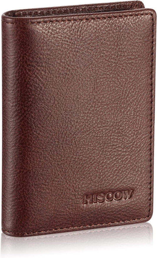 Leather Business Card Case Holder for Men & Women, Italian Calfskin