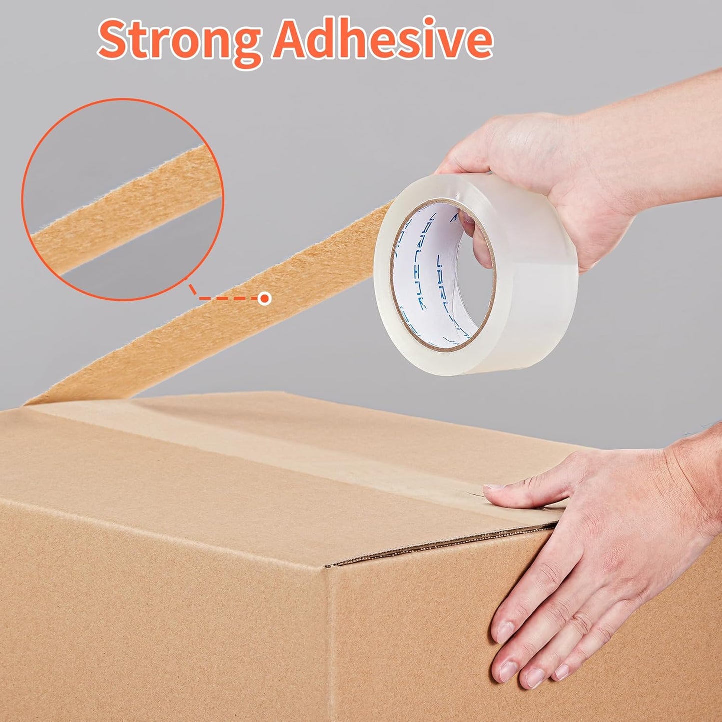 JARLINK 18 Rolls Clear Packing Tape with 3 Dispensers, Heavy Duty Packaging Tape Refills for Shipping Packaging Mailing, 2.8mil Thicker, 1.88 inches Wide, 55 Yards Per Roll, 990 Total Yards