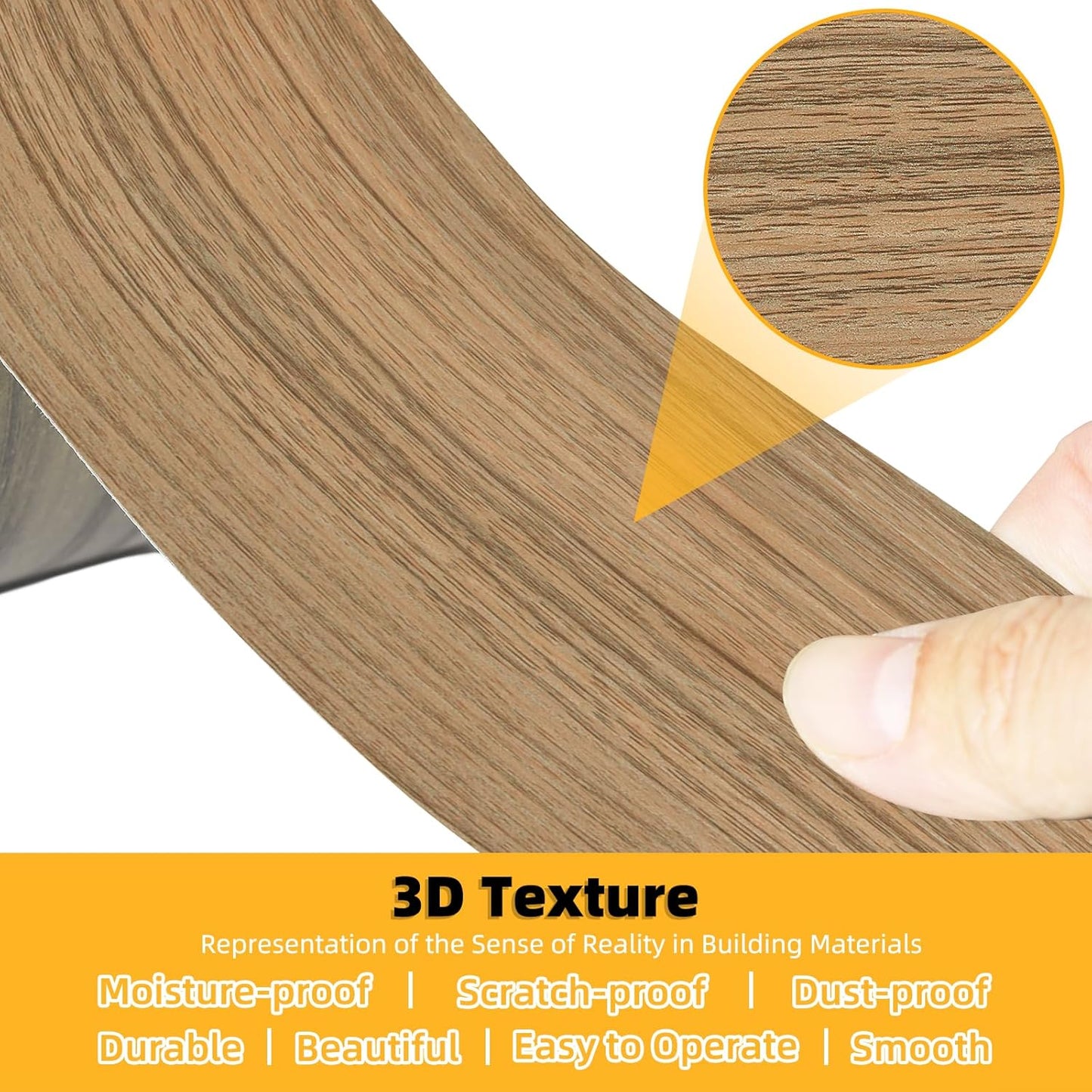 GSCIT Club Natural Walnut Wood Tape, 2.4 inch X 15ft Self Adhesive Wood Grain Tape Walnut Repair Patch for Tables, Chairs, Baseboards, Doors, Windows, Floors, Handicraft DIY.