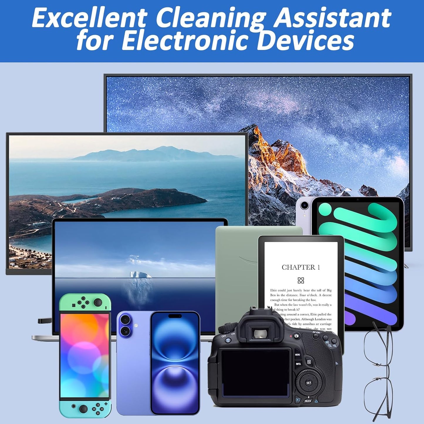 Computer Screen Cleaner Spray and Wipe, Streak-Free Car Screen Cleaner, Portable Laptop Cleaning Kit for Phone Touchscreen Monitor PC MacBook iPad TV Electronic, Refillable 2oz Spray Microfiber Cloth