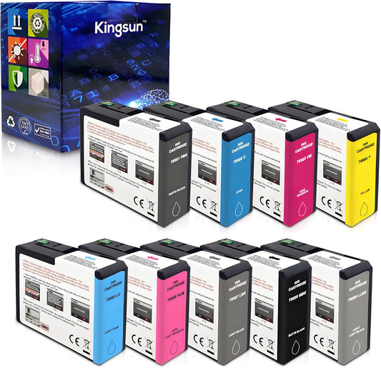 T850 Ink Cartridge UltraChrome HD T8501 T8502 T8503 T8504 T8505 T8506 T8507 T8508 T8509 Compatible for Surecolor P800 Printer (9 Pack)
