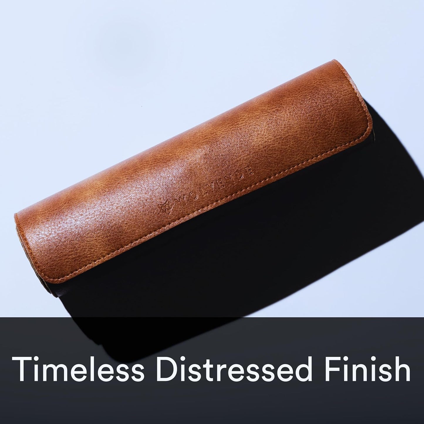 Premium Distressed Faux Vegan Leather Desk Mat | Multifunctional Desk Pad for Home Office | (Brown/Tan, 12" x 27.5")