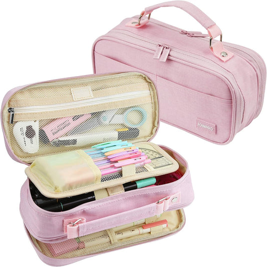 Pencil Case, Large Capacity Pencil Case Organizer; Double Zipper Storage Bag; Big Pencil Pouch for College School Office Teen Girl Boy Men Women Adult