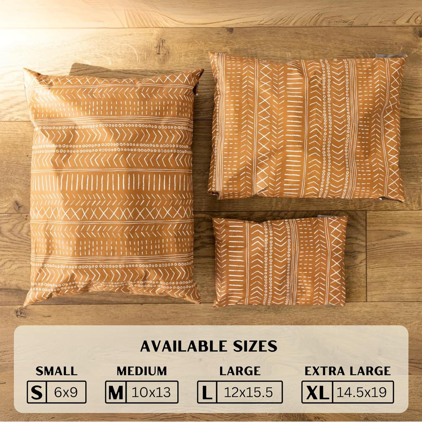 Poly Mailers 10x13 Inch 100 Pack Medium Shipping Bags Strong Thick Mailing Envelopes | Self Sealing Adhesive | Waterproof & Tear Resistant | Small Business Packaging for Clothing - Boho Brown
