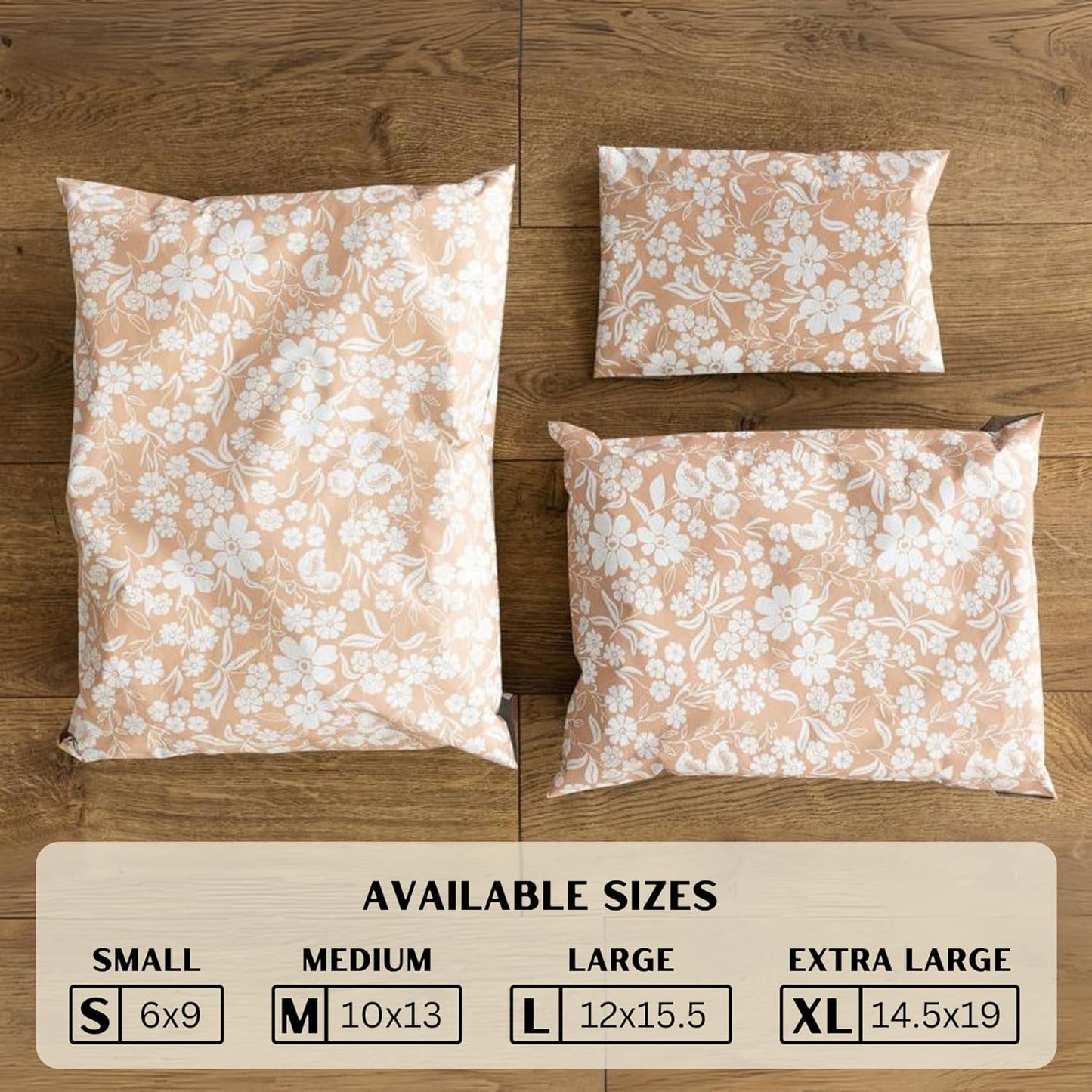 Poly Mailers 14.5x19 Inch 50 Pack Extra-Large Shipping Bags Strong Thick Mailing Envelopes | Self Sealing Adhesive | Waterproof & Tear Proof | Small Business Packaging for Clothing - Floral Dusty Pink