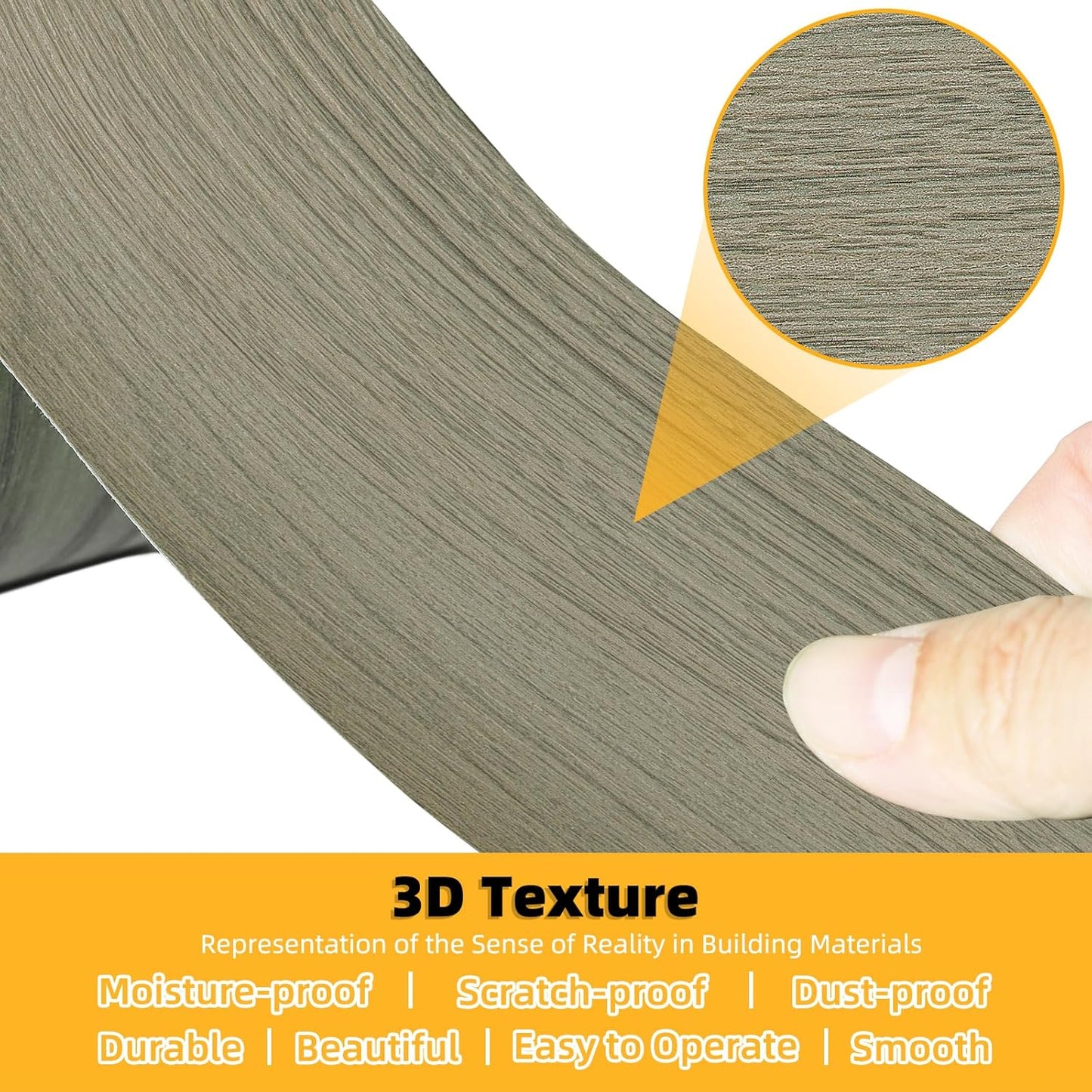 GSCIT Club Silver Walnut Wallpaper, 15.7 inch X 25ft Self Adhesive Wood Grain Repair Tape Patch for Tables, Chairs, Baseboards, Doors, Windows, Floors, Handicraft DIY.