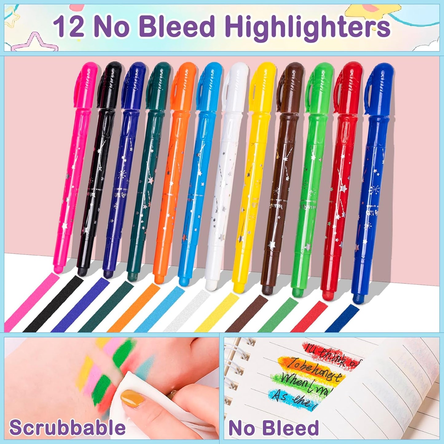 School Supplies Set for Teens Girls - Cute Pink Pencil Case, 10 Mechanical Pencils 0.5 0.7 2.0mm,12 Highlighters, 16 Pens, 452 Lead & Gel Refills Complete College Essentials, Drafting & Writing Kit