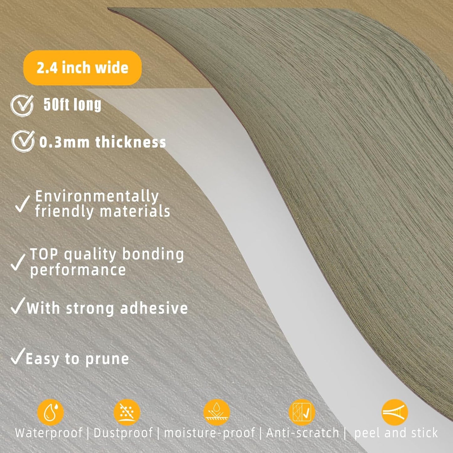 GSCIT Club Wood Grain Repair Tape, 2.4 inch X 50ft Self Adhesive Silver Walnut Grain Repair Patch for Tables, Chairs, Baseboards, Doors, Windows, Floors, Handicraft DIY.