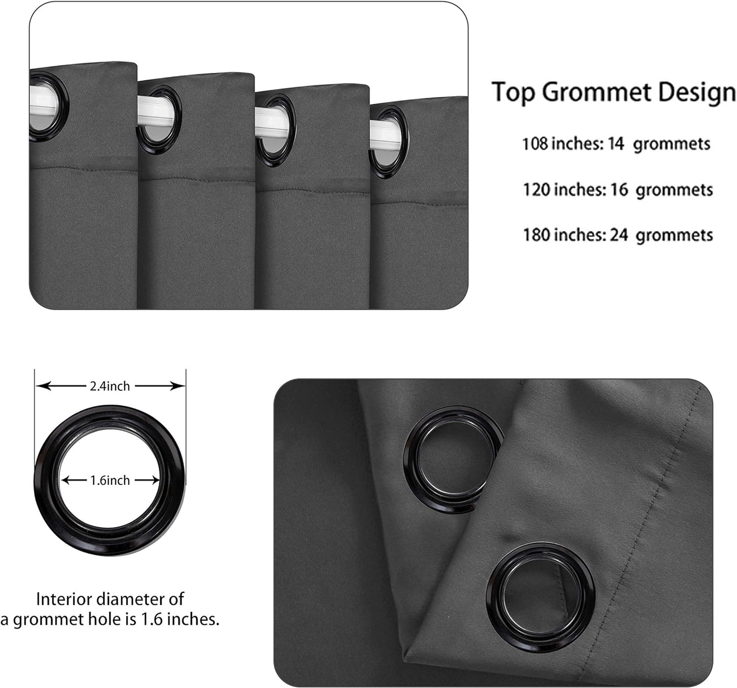 BONZER Extra Wide Room Divider Curtain Total Privacy Wall Grommet Top Thermal Insulated Blackout Curtains for Slide Window, 108L x 120W Inch (9L x 10W ft), 1 Panel, Dark Grey