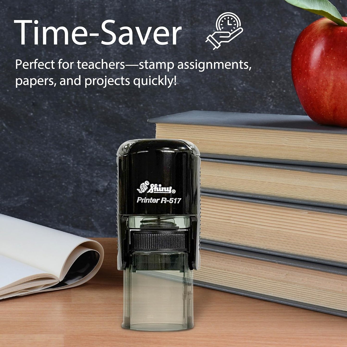 Shiny You're Doing Great Teacher Stamp, Round Self Inking Stamp for Classroom, Red Ink