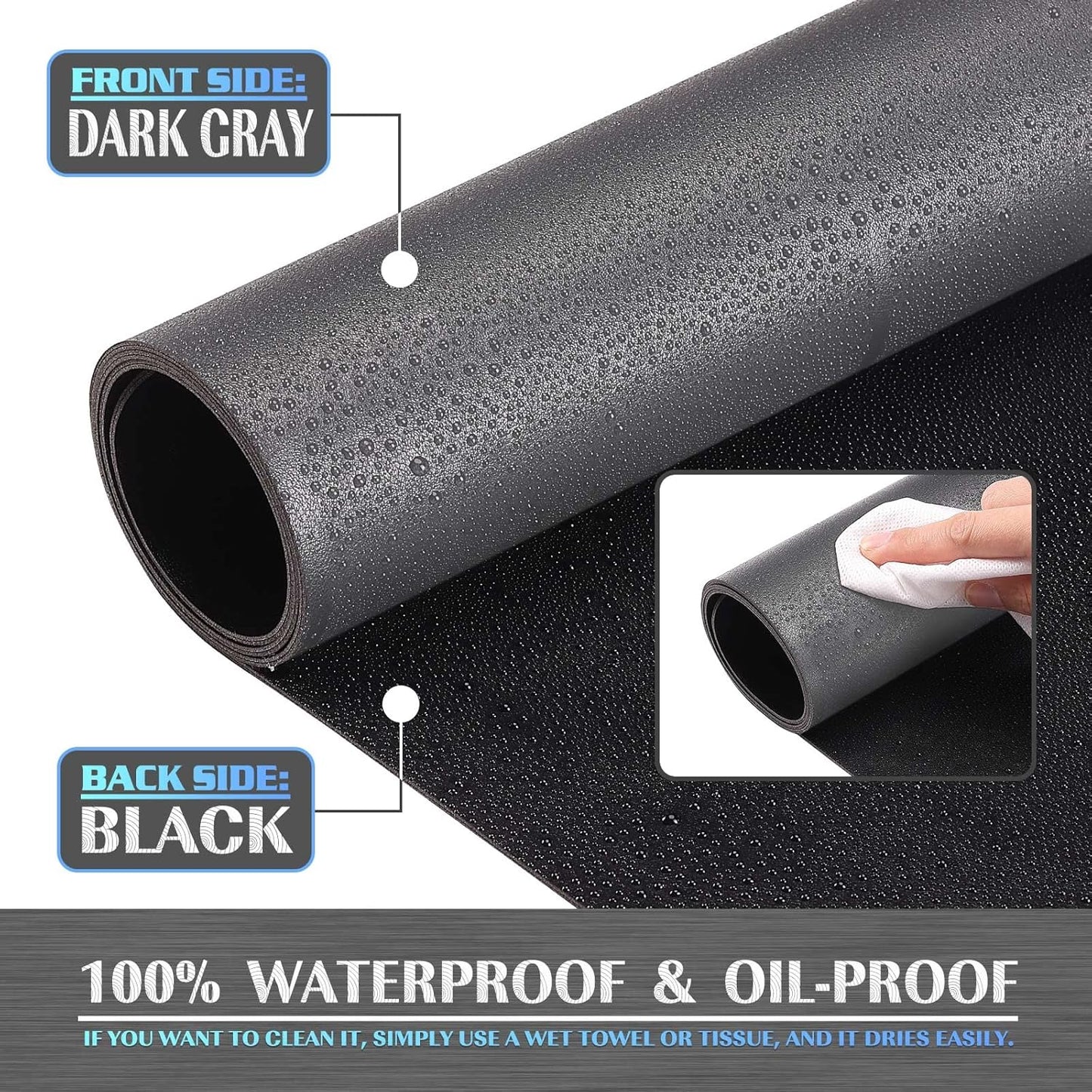 K KNODEL Large Office Leather Desk Mat, Mouse and Keyboard Pad, Computer and Laptop Mat, Desktop Protector and Cover, Writing Pad and Blotter (47.2"x23.6", Dark Gray)