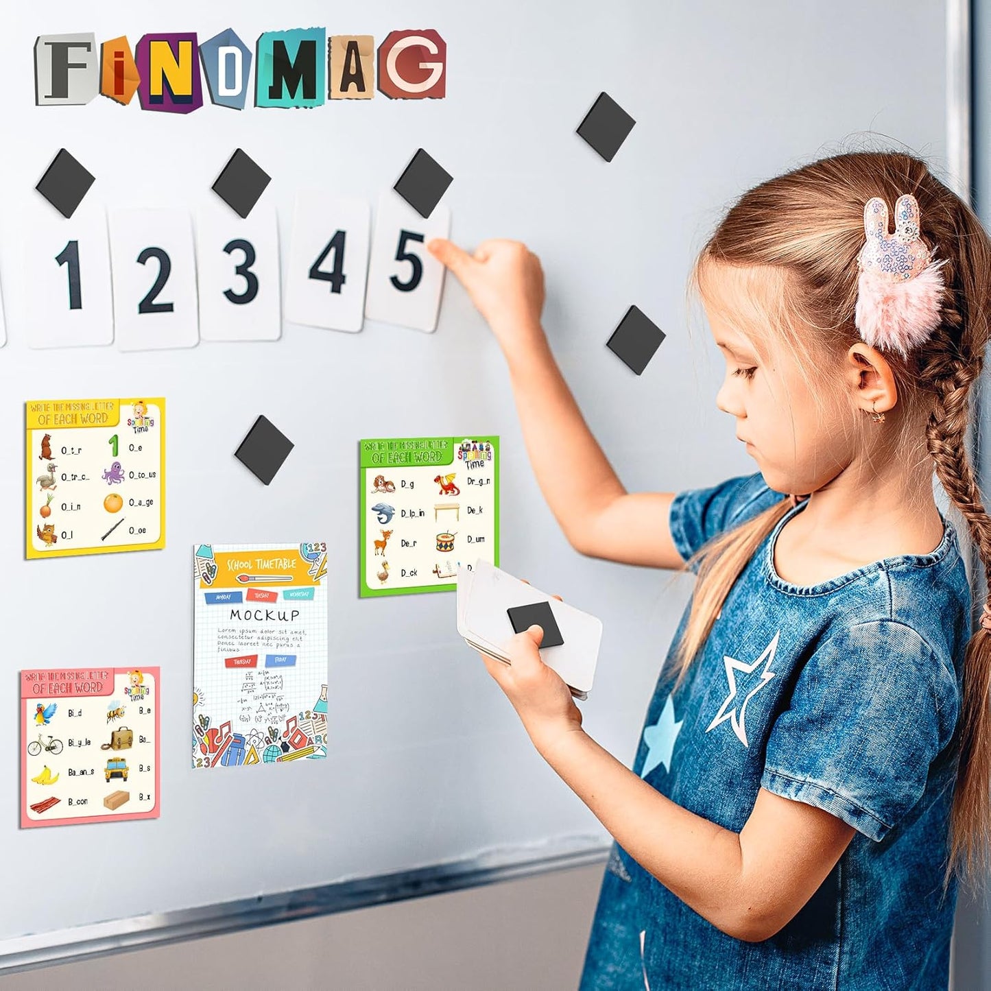FINDMAG Magnetic Squares, Magnets with Adhesive Backing, Flexible Magnetic Tape for Crafts, Magnetic Strip for DIY Projects, Hanging & Organizing Light Objects, 20 x 20 x 2mm, 140Pcs